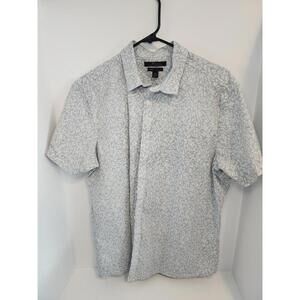 Marc Anthony Luxury Slim Fit Short Sleeve Shirt - Light Blue Floral
